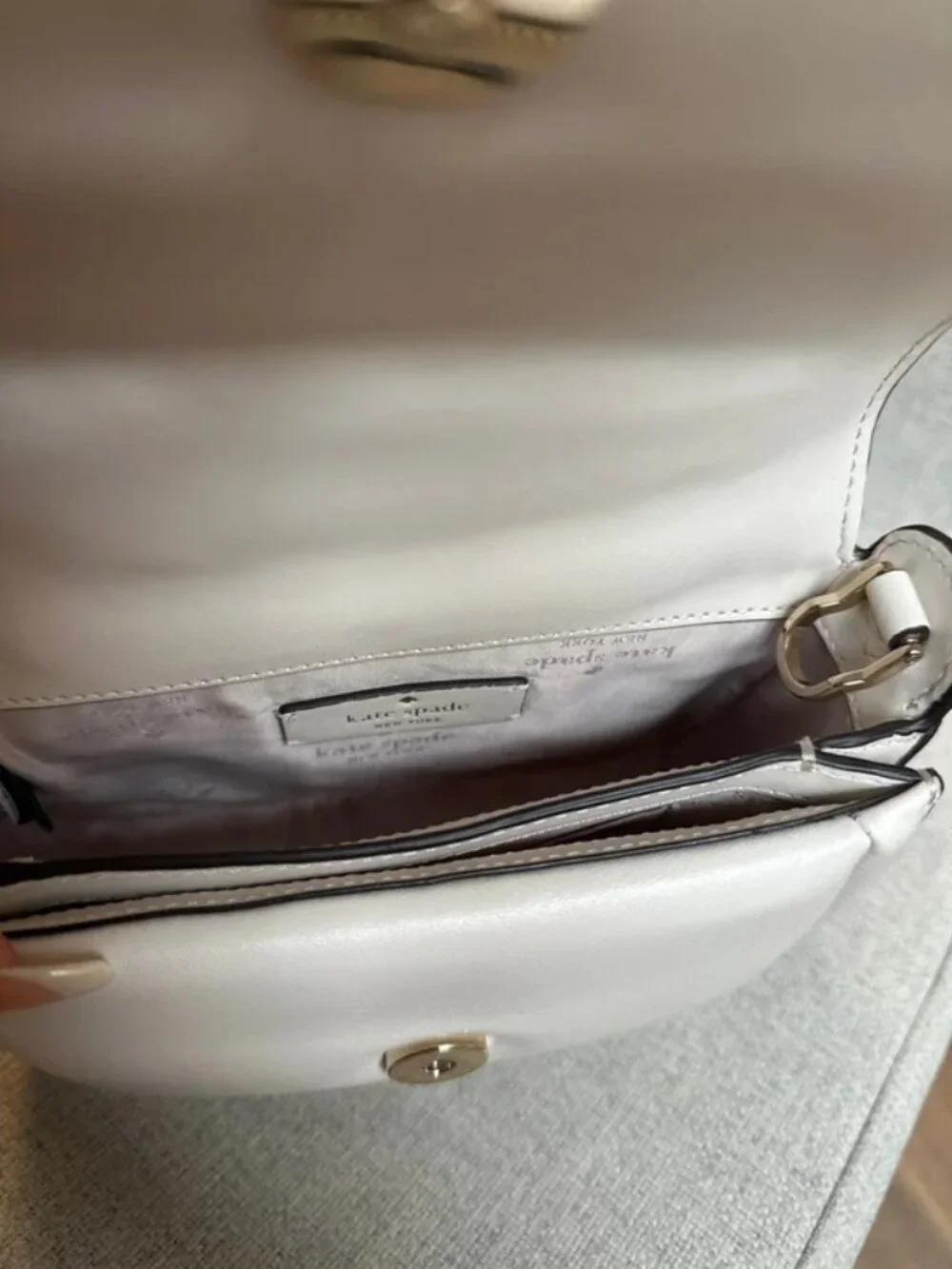 Kate Spade Puffy Top Handle Crossbody Bag Cream White
